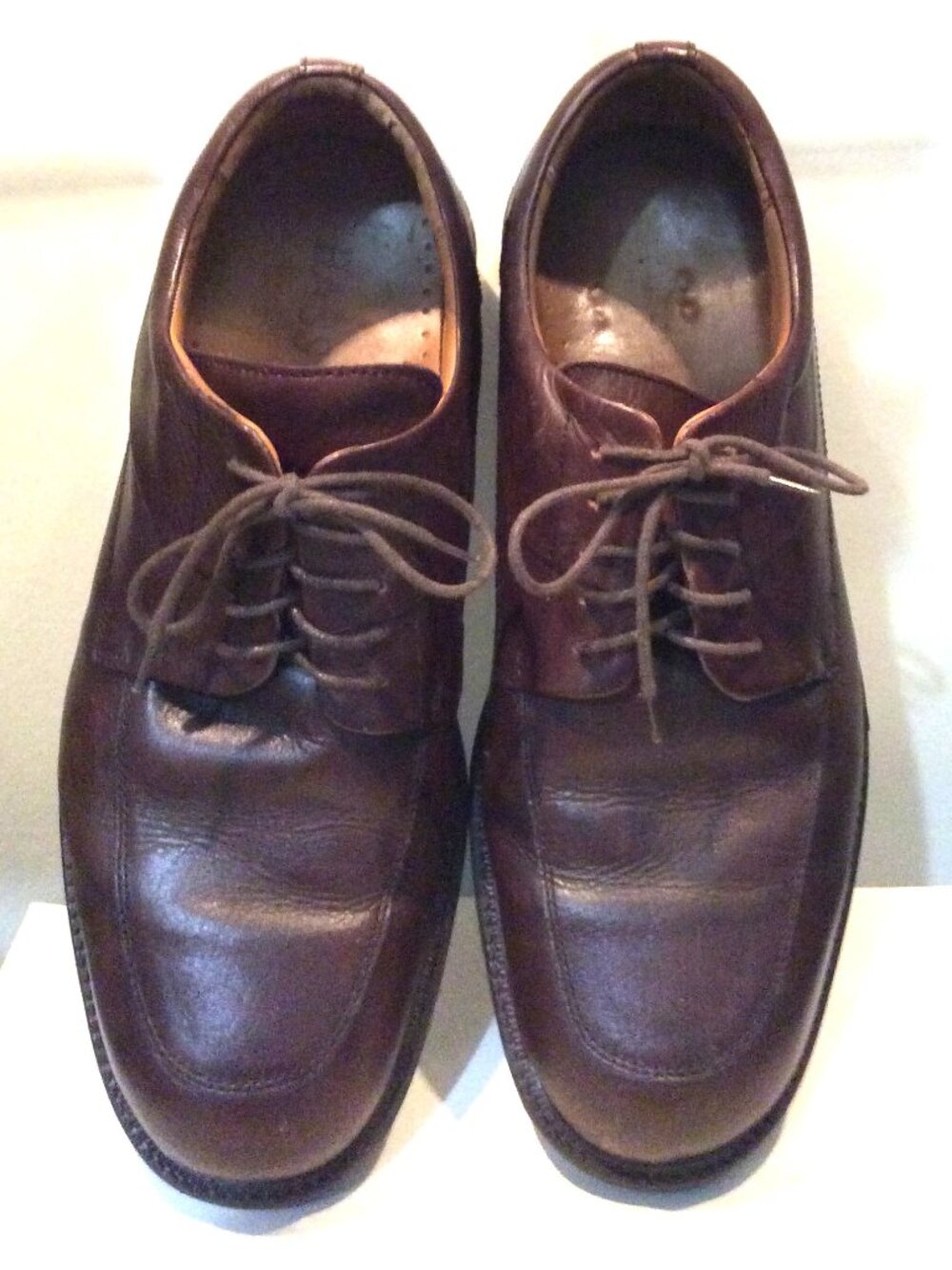 Men's Bass Leather Lace-Up Shoes - Size 10 1/2 - Dark Brown